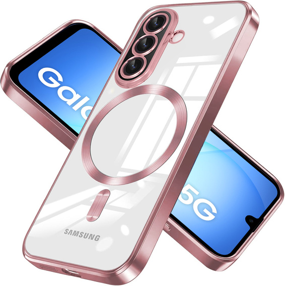 Pouzdro pro Samsung Galaxy A17 5G, Electro MagSafe, průhledné s růžovými boky