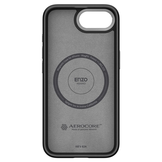 Pouzdro Spigen pro iPhone 16E, Enzo Aramid MagSafe, karbonově černé + 9H tvrzené sklo