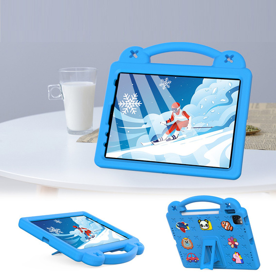 Dětské pouzdro pro iPad Air 10.9" 2022/2020 (5/4 gen.) / Pro 11" 2022/2021/2020 (4/3/2 gen.), Cute Patterns, se stojánkem, modré