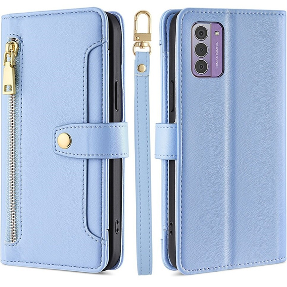 Klopové pouzdro pro Nokia G42, Wallet Zipper Pocket, modré