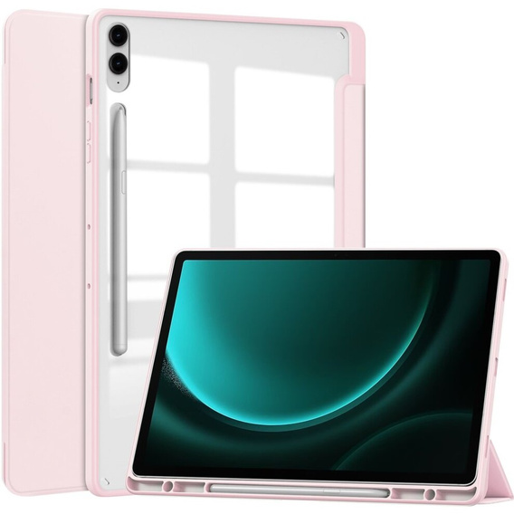 Pouzdro pro Samsung Galaxy Tab S9 FE+ Plus, Smartcase Hybrid, se slotem na stylus, růžové