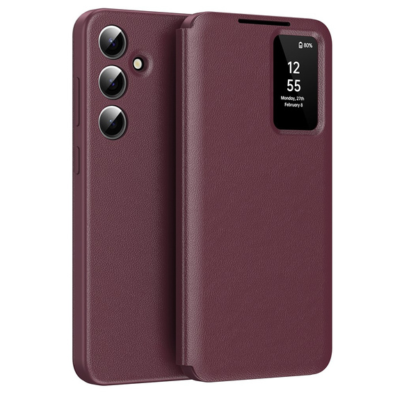Flipové pouzdro pro Samsung Galaxy A55 5G, Smart View Wallet, červené