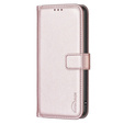 Klopové pouzdro pro Samsung Galaxy S23 FE, BINFEN Wallet, růžové rose gold  + 9H sklo 