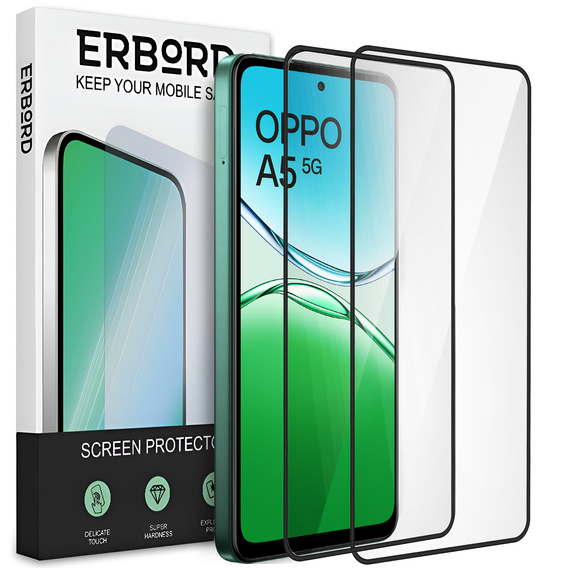2x tvrzené sklo pro Samsung Galaxy A15 4G / A15 5G / M15, ERBORD 3D pro celý displej