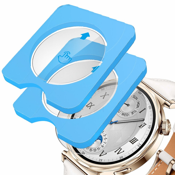 2x Tvrzené sklo ERBORD pro Huawei Watch GT 5 41mm, s montážním rámečkem