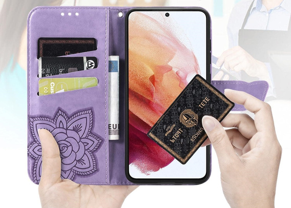 Klopové pouzdro pro Xiaomi Redmi A5, Butterfly, fialové