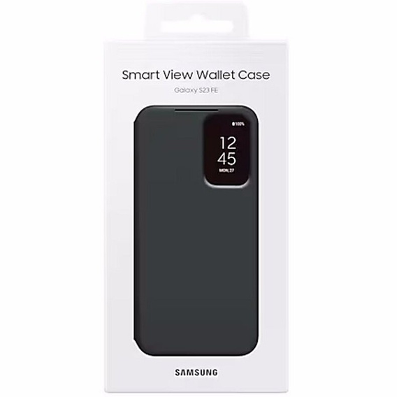 Originální pouzdro Samsung pro Galaxy S23 FE, S View Wallet Cover, černé