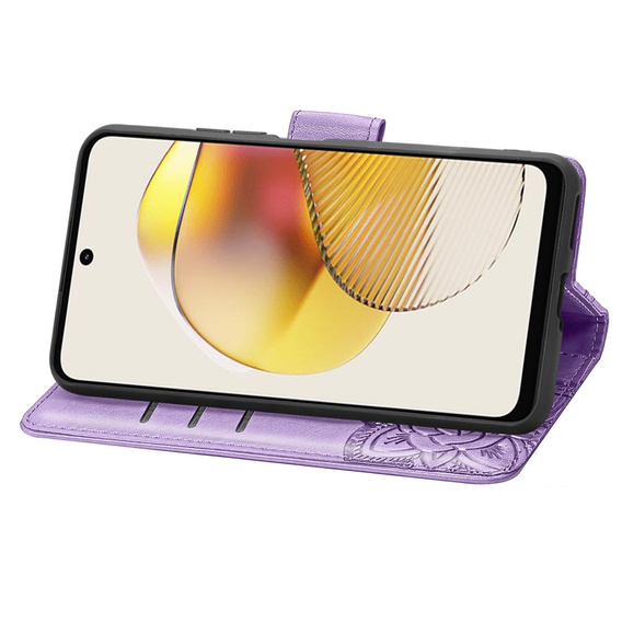 Klopové pouzdro pro Motorola Moto G73 5G, Butterfly, fialové