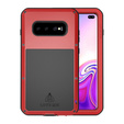 Pouzdro Love Mei pro Samsung Galaxy S10+ Plus, armored with glass, červené