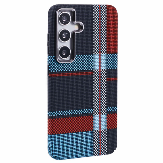 Pouzdro pro Samsung Galaxy S25+ Plus, Carbon Fiber MagSafe, modrá / červená