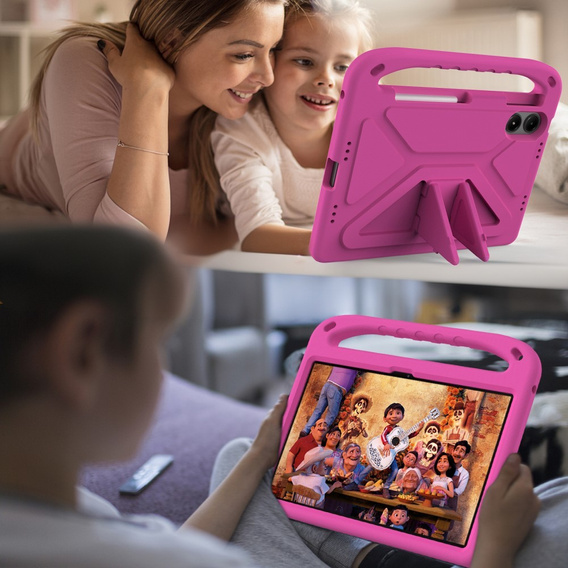 Dětské pouzdro pro Xiaomi Redmi Pad Pro / Xiaomi Poco Pad, s rukojetí, růžové