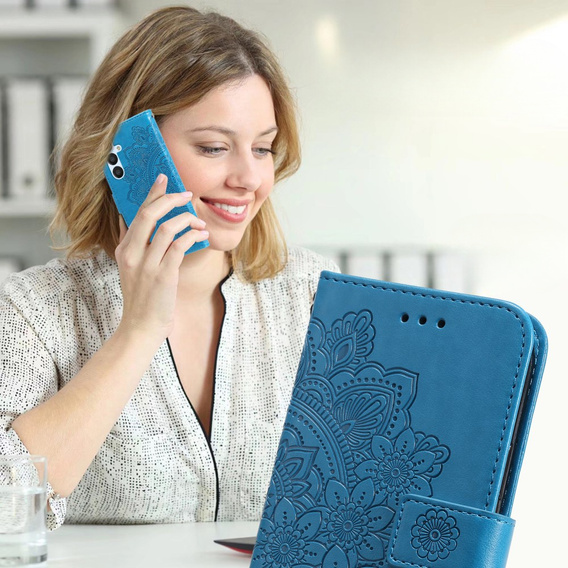 Klopové pouzdro pro Samsung Galaxy A54 5G, Mandala Flower, modré