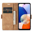 Pouzdro pro Samsung Galaxy A14 4G/5G, ERBORD Vintage peněženka s klopou, hnědé