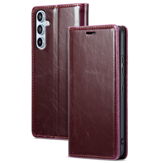 Klopové pouzdro pro Samsung Galaxy A54, ERBORD Waxy Wallet, červené