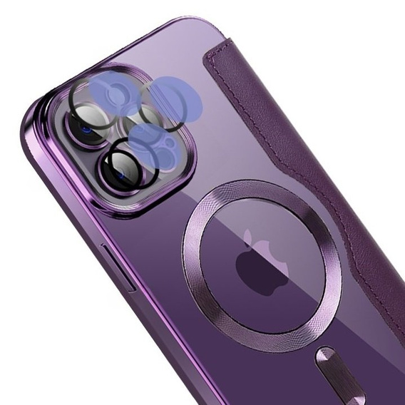 Klopové pouzdro pro iPhone 12 Pro, RFID Wallet MagSafe CamShield, fialové