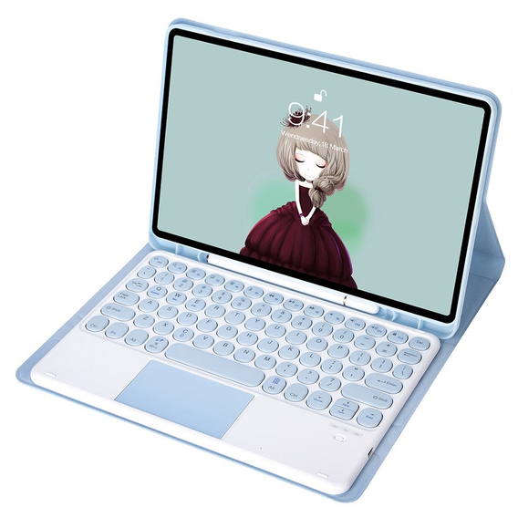 Pouzdro + klávesnice Samsung Galaxy Tab S6 Lite 2020 P610/P615 / S6 Lite 2022 10.4, Touchpad Pen Slot, modré