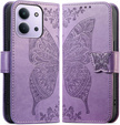 Klopové pouzdro pro Xiaomi Redmi 15C 4G/LTE, Butterfly, fialové