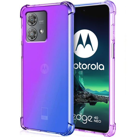 Pouzdro pro Motorola Edge 40 Neo, Gradient Dropproof, Fialová / modrá