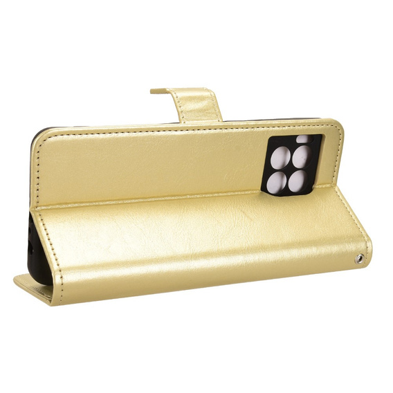 Klopové pouzdro pro T Phone 2 Pro 5G, Crazy Horse Wallet, zlaté