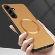Pouzdro pro Samsung Galaxy A56 5G, Leather Hybrid MagSafe, zlaté