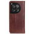 Pouzdro pro OnePlus 12 5G, Wallet Litchi Leather, hnědé