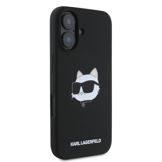 Pouzdro Karl Lagerfeld Silicone Choupette Head Print pro iPhone 16