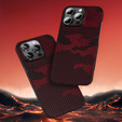 Pouzdro pro iPhone 16 Pro, Aramid Fiber MagSafe, červené