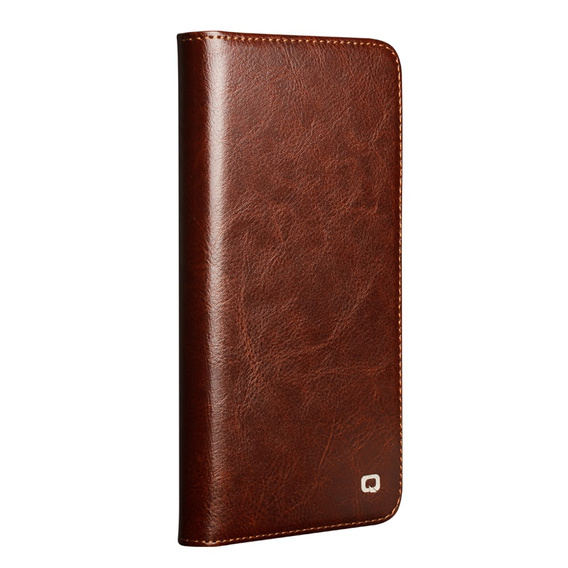 Flipové pouzdro pro Samsung Galaxy S25 FE, QIALINO Leather Wallet, hnědé