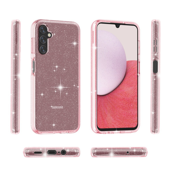 Pouzdro pro Samsung Galaxy A14 4G/5G, Glittery Powder, růžové