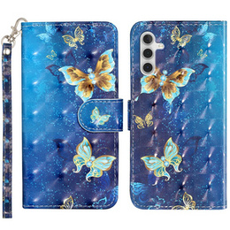 Klopové pouzdro pro Samsung Galaxy A35 5G, Wallet, Butterflies modré