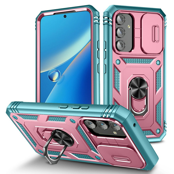 Pouzdro pro Samsung Galaxy A54 5G, posuvný kryt objektivu, zelené