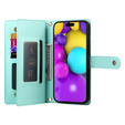 Klopové pouzdro pro iPhone 16, Wallet Zipper Pocket, zelené
