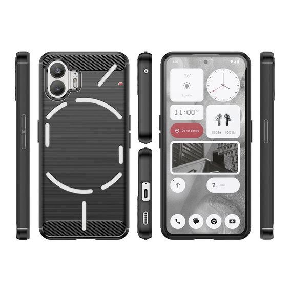 Pouzdro pro Nothing Phone 2, Carbon, černé