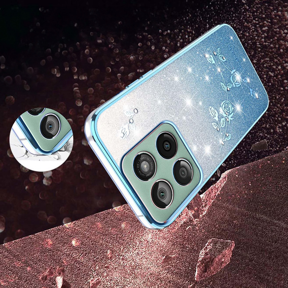 Pouzdro s glitry Glitter Flower pro Motorola Edge 70