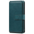 Pouzdro s klopou pro Samsung Galaxy A55 5G, 10 Card Slots Wallet, zelené