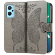 Klopové pouzdro pro Realme 9i / Oppo A96, Butterfly, šedé