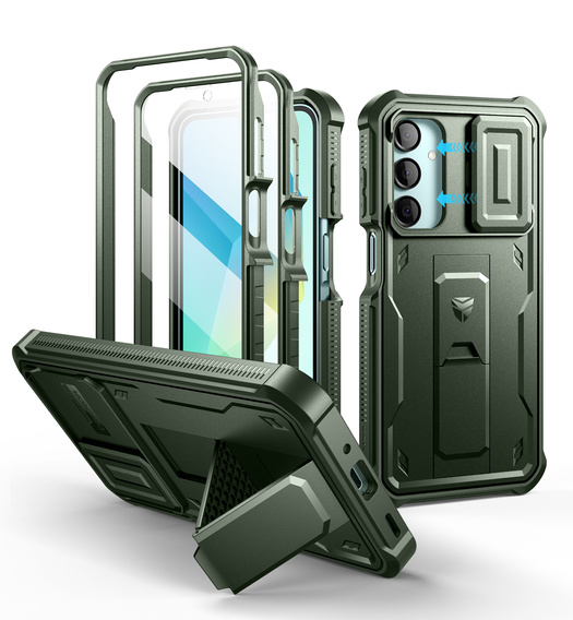 Pancéřové pouzdro pro Samsung Galaxy A16, Dexnor Full Body (Two Frames), zelené