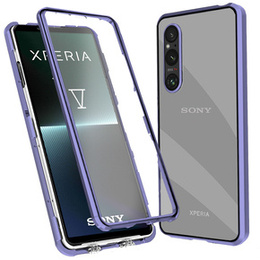 Pouzdro pro Sony Xperia 1 V, Magnetic Dual Glass, fialové