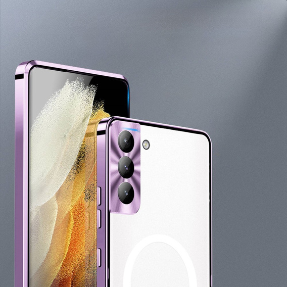 Ochranné pouzdro na fotoaparát pro Samsung Galaxy S21 FE 5G, CamShield MagSafe, transparentní / fialové