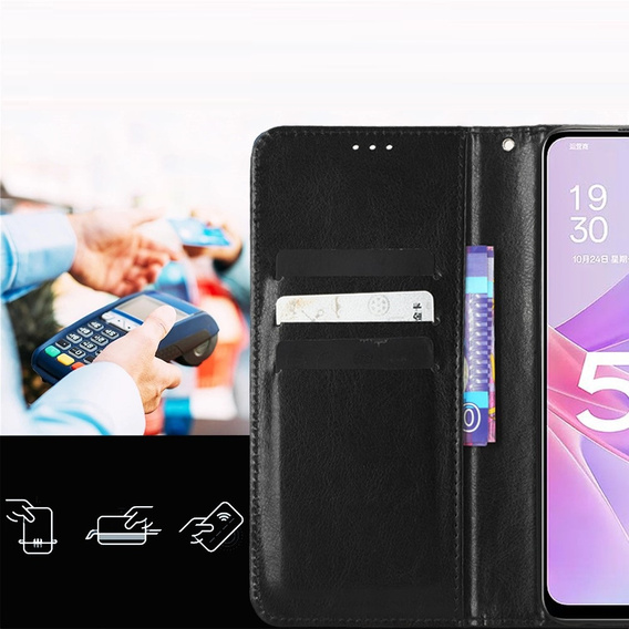 Klopové pouzdro pro Honor X7a 5G, Crazy Horse Wallet, černé
