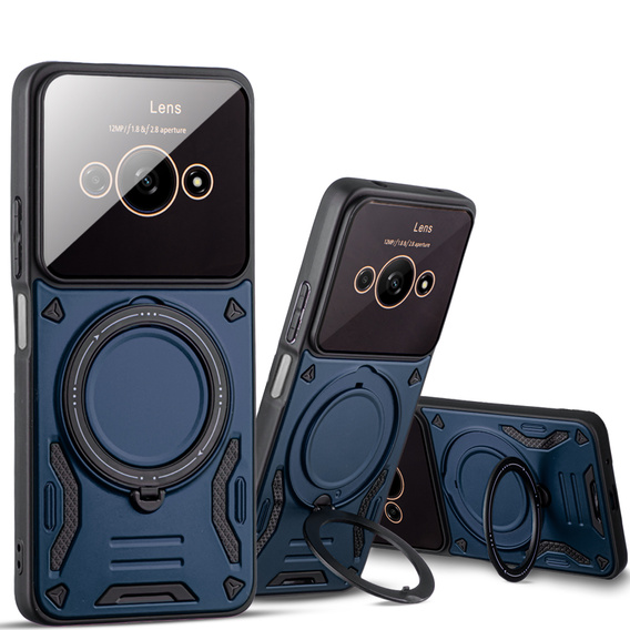 Obrněné pouzdro pro Xiaomi Redmi A3, Magnetic Ring, modré