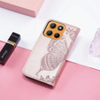 Klopové pouzdro pro Motorola Moto G15 / Motorola Moto G15 Power, Butterfly, růžové rose gold