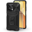 Pancéřové pouzdro pro Xiaomi Redmi Note 13 5G, CamShield Slide, černé + tvrzené sklo 9H
