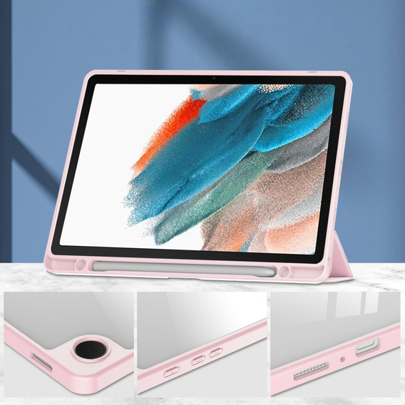 Pouzdro pro Samsung Galaxy Tab A9+, Smartcase Hybrid, se slotem na stylus, růžové