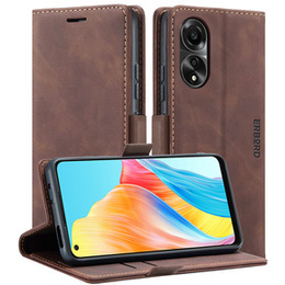 Pouzdro pro Oppo A78 4G, ERBORD Vintage peněženka s klopou, káva