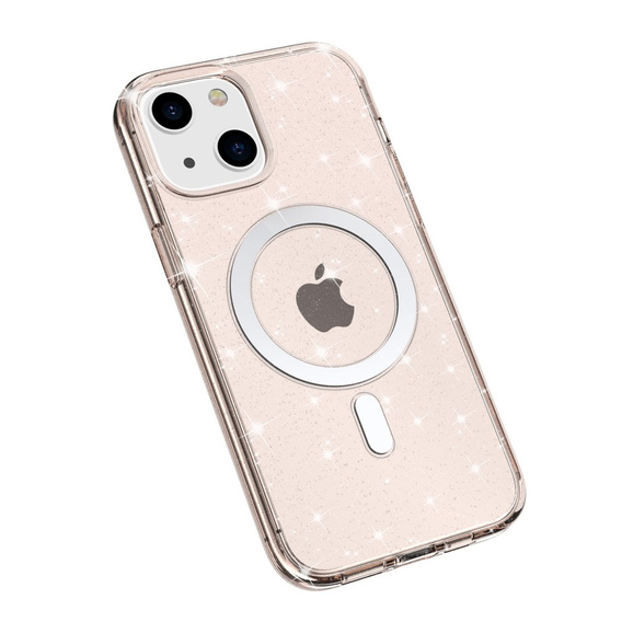 Pouzdro pro iPhone 14 Plus, Glittery, pro MagSafe, zlaté