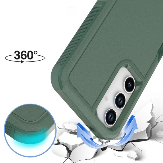 Pancéřované pouzdro pro Samsung Galaxy A55 5G, Dual Shockproof, tmavě zelené