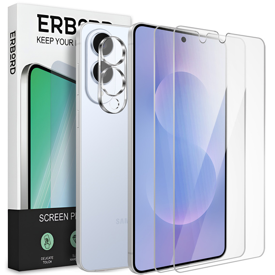 2x tvrzené sklo ERBORD 9H Hard Glass na displeji pro Samsung Galaxy S25 Edge