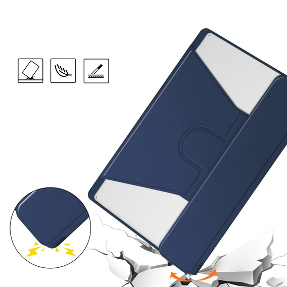 Pouzdro s klávesnicí pro Lenovo Tab M11, Rotary 360° Leather, námořnicky modré