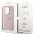 Pouzdro GUESS pro iPhone 14 Pro, Saffiano MagSafe, růžové